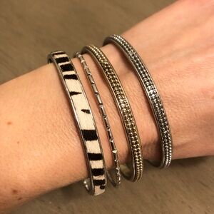 Chic Animal Print and Metallic Bracelet Set